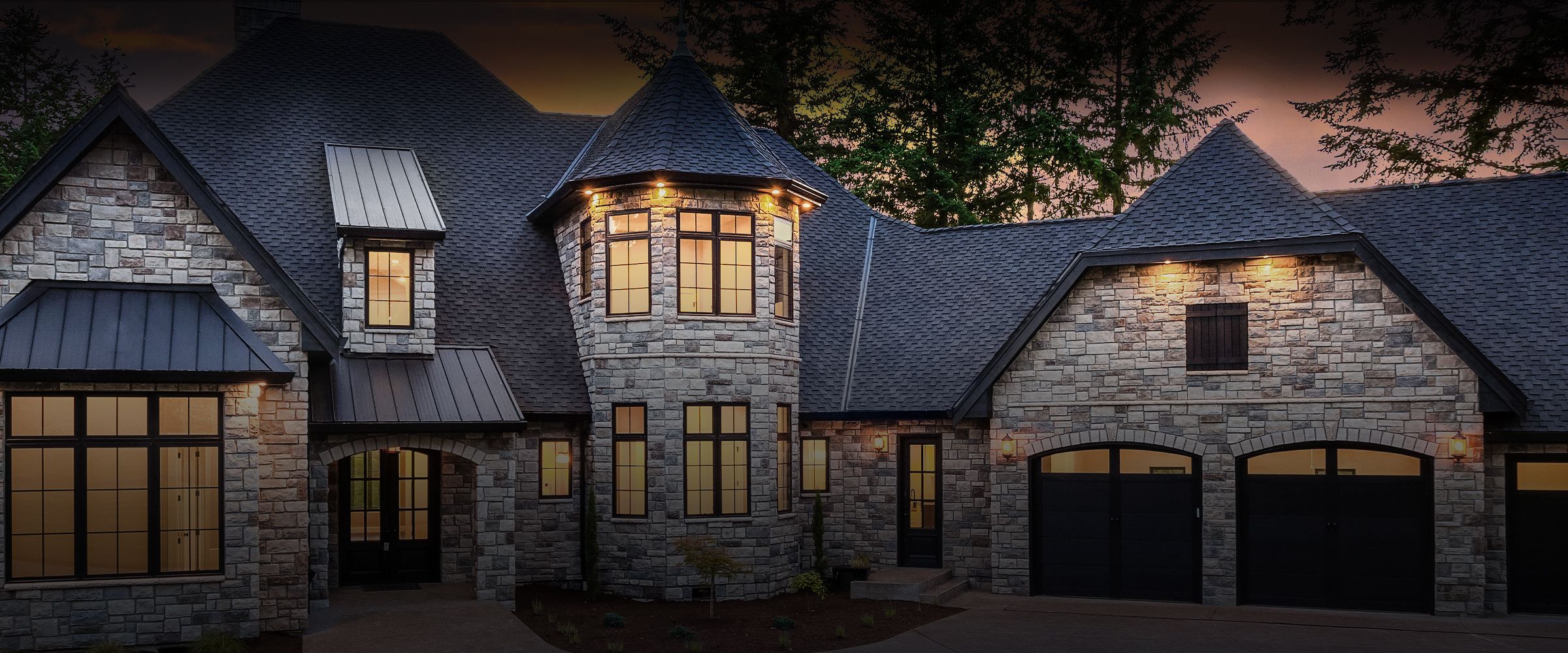 Manufactured Stone Veneer from Cultured Stone Sets this home apart and provides maintenance free living.